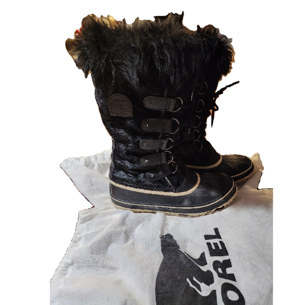 Sorel Joan Of Arctic Reserve Swarovski Black Cowhide SZ 10